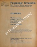 Passenger Timetable Late Summer Holiday Alterations, Eastern Mainline Services - London King's Cross, East Midlands, Lincolnshire, Northern England, Thursday to Tuesday 28 August to 2 September 1969 by British Railways Eastern Region